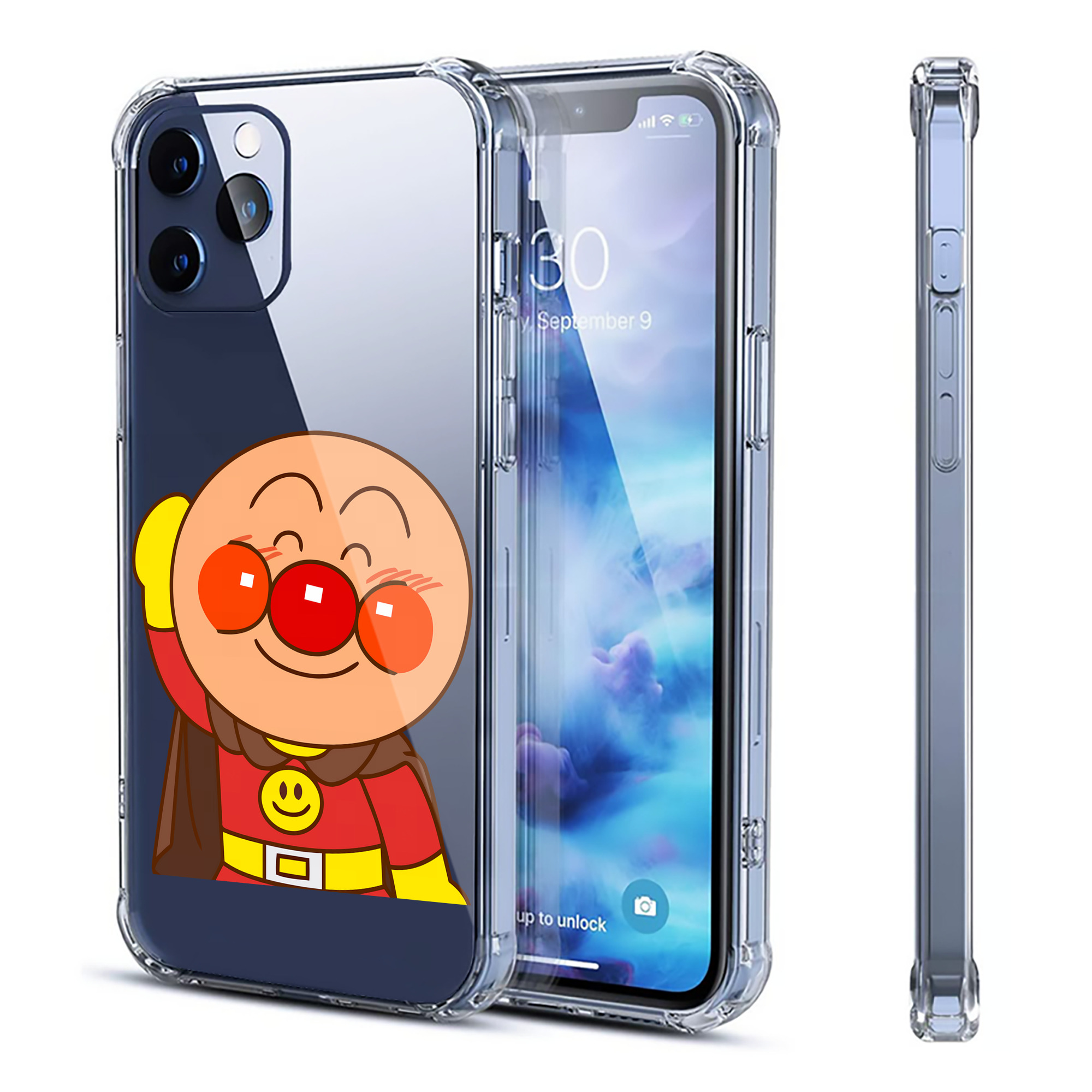 （画像用） アンパンマン Anpanman 【iPhone 12シリーズ対応】透明スマホケース（クリアソフトケース）
